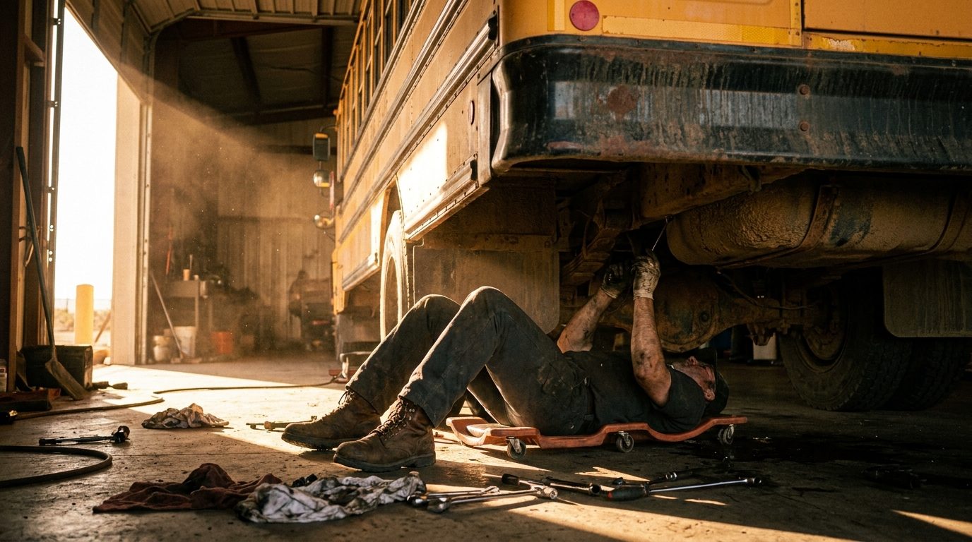 The mechanics who keep ancient school buses running on dirt roads